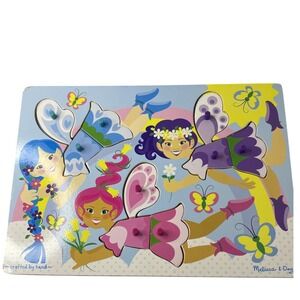 MELISSA AND DOUG DRESSUP FAIRIES WOOD PUZZLE PEG STYLE